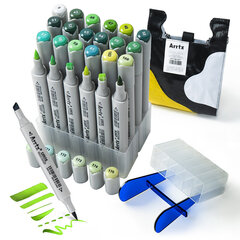 Kahepoolsed markerid-viltpliiatsid ARRTX Oros, 24 värvi, rohelised toonid hind ja info | Kunstitarbed, voolimise tarvikud | hansapost.ee