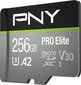 MicroSDXC PNY P-SDU256V32100PRO-GE 256GB цена и информация | Mälukaardid mobiiltelefonidele | hansapost.ee