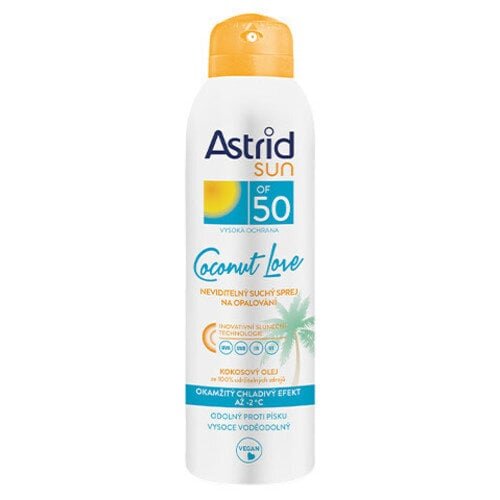 Astrid Nähtamatu kuiva päikesesprei OF 50 Coconut Love, 150 ml hind ja info | Päikesekaitse ja päevitusjärgsed kreemid | hansapost.ee