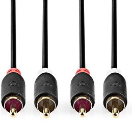 Audio кабель Nedis 2x RCA -> 2x RCA, 1 м цена и информация | Кабели и провода | hansapost.ee