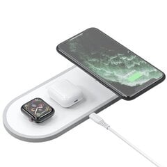 Juhtmevaba laadija Dudao 3in1 Qi Airpods / Apple Watch 38mm, valge цена и информация | Зарядные устройства для телефонов | hansapost.ee