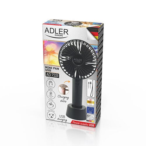Käsiventilaator Adler AD 7331b Mini USB hind ja info | Ventilaatorid | hansapost.ee
