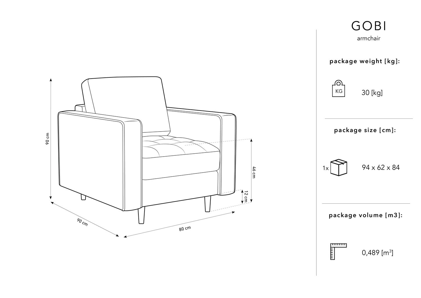 Tugitool Micadoni Home Gobi, hall цена и информация | Tugitoolid | hansapost.ee