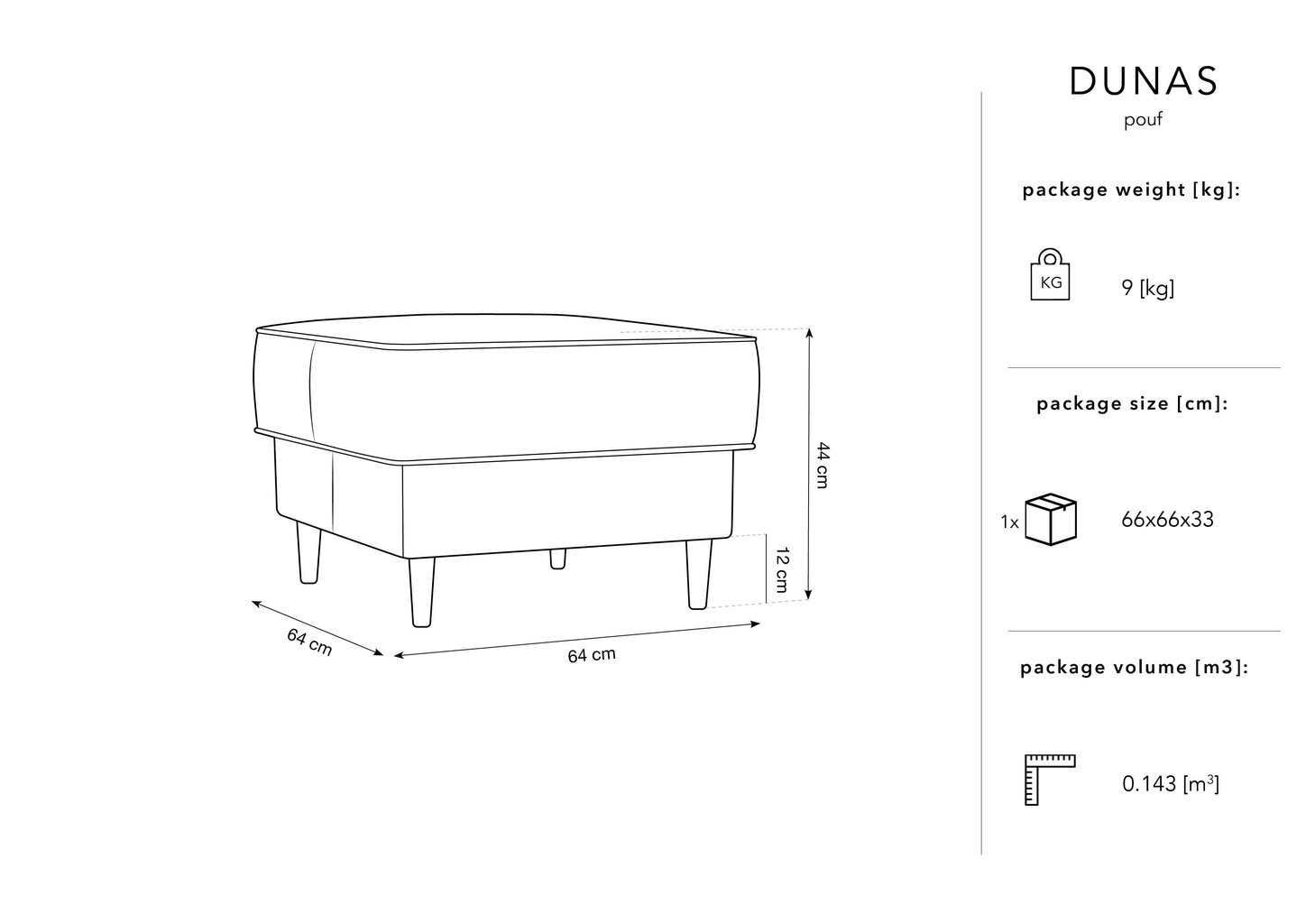 Tumba Micadoni Home Dunas, kollane/kuldne värv hind ja info | Kott-toolid, tumbad, järid | hansapost.ee