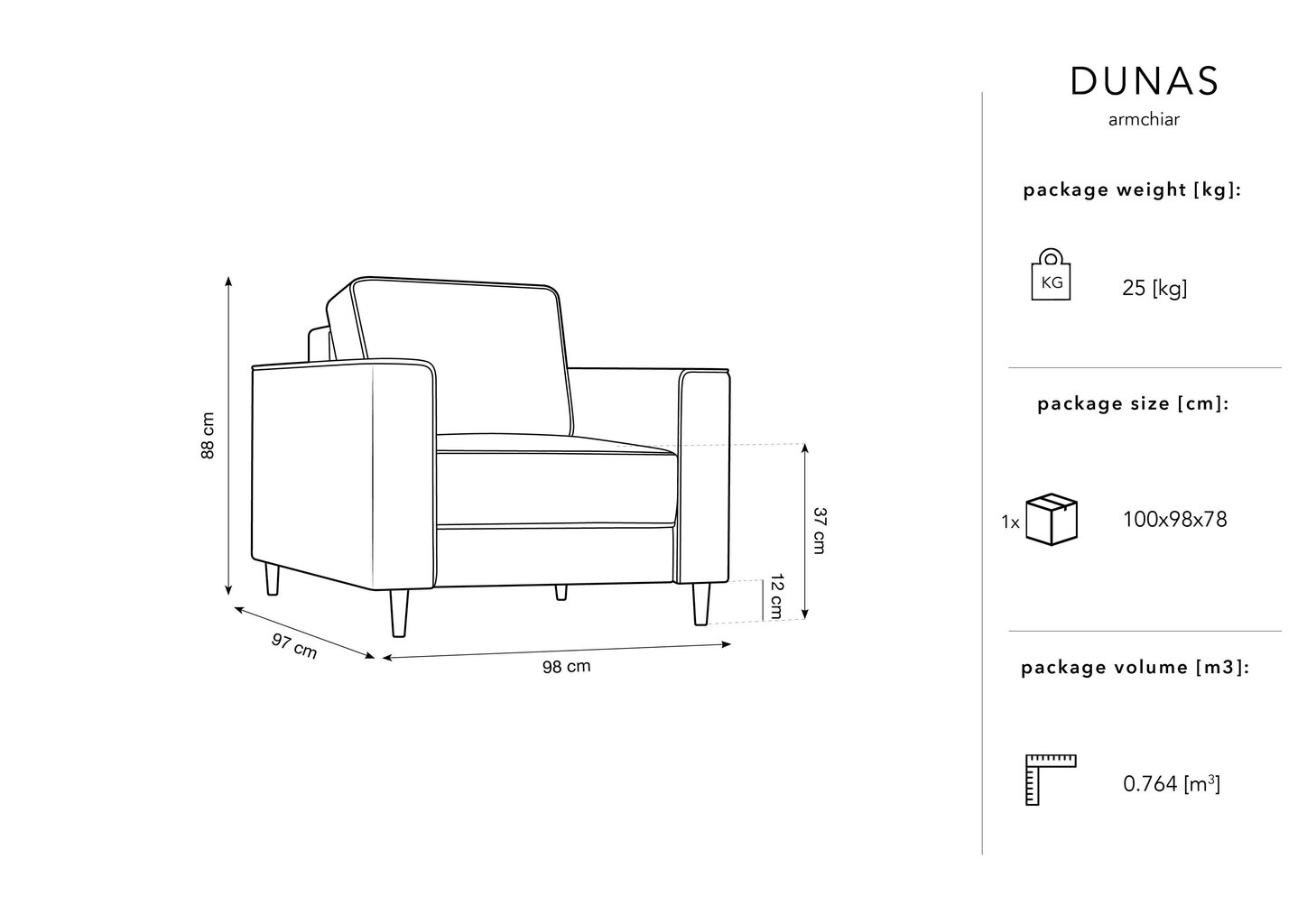 Tugitool Micadoni Home Dunas, kollane/must hind ja info | Tugitoolid | hansapost.ee