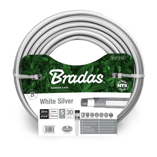 Kastmisvoolik Bradas NTS White Silver 3/4" 20m hind ja info | Niisutussüsteemid, kastmisvoolikud ja kastekannud | hansapost.ee