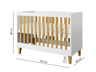 Детская кроватка Kocot Kids Kubi, 60x120 см, белый цвет цена и информация | Детские кроватки | hansapost.ee
