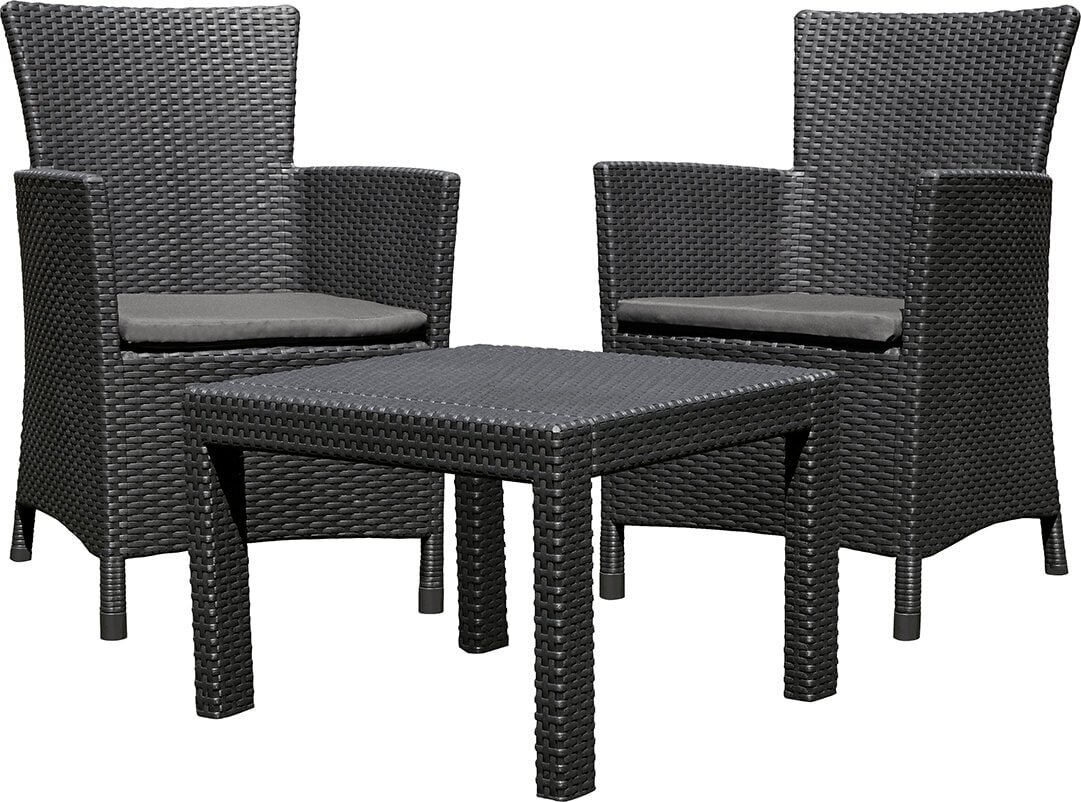 Aiamööbli komplekt Rosario Balcony Set, hall/must цена и информация | Välimööbli komplektid | hansapost.ee