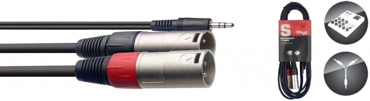 Stagg SYC3/MPSB2XM, Aux 3.5 mm/XLR, 3 m hind ja info | Juhtmed ja kaablid | hansapost.ee