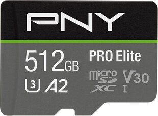 MicroSDXC PNY P-SDUX512U3100PRO-GE 512GB цена и информация | Карты памяти для фотоаппаратов, камер | hansapost.ee