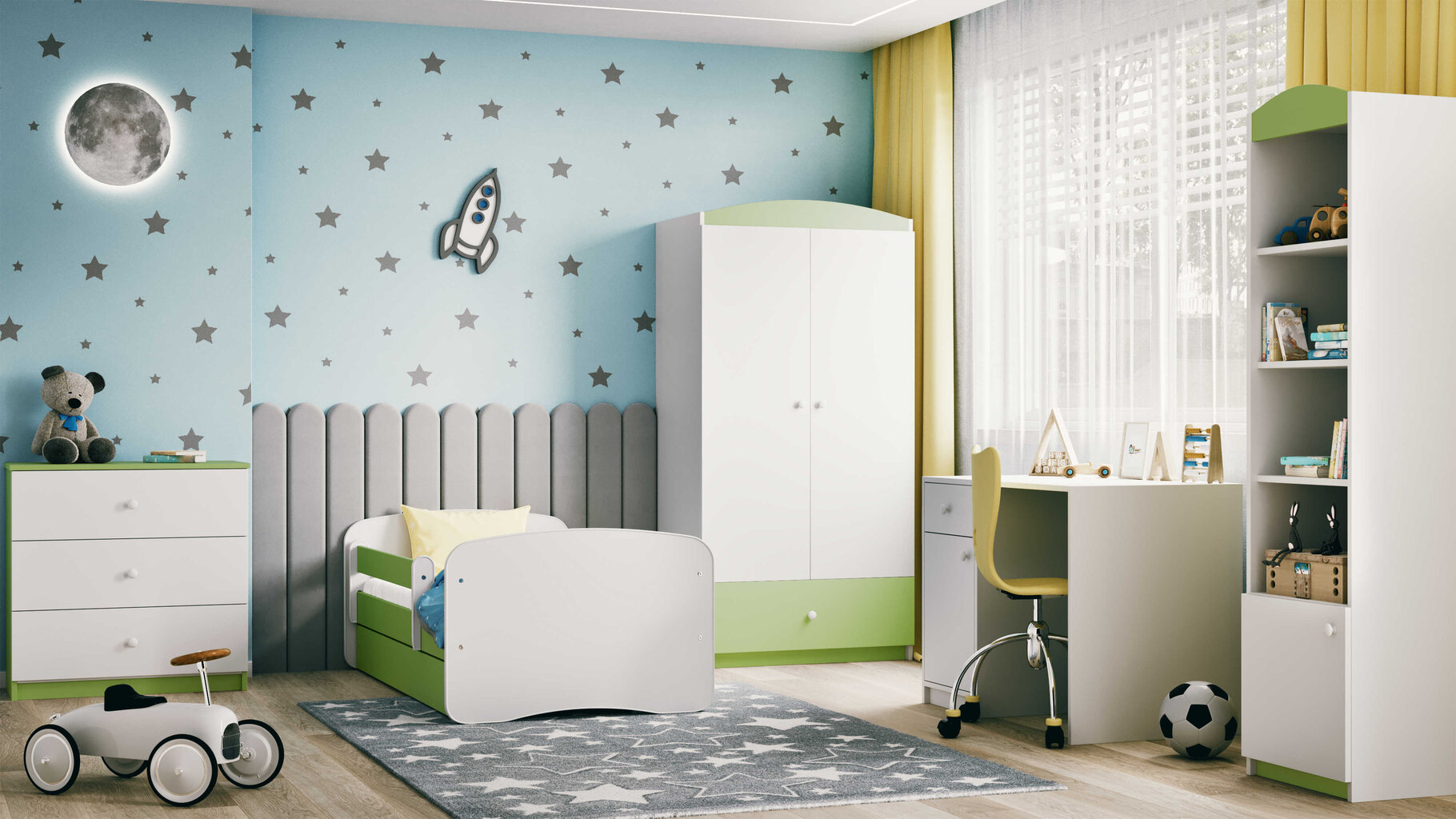 Lastevoodi koos madratsiga Kocot Kids Babydreams, 80x160 cm, roheline hind ja info | Lastevoodid | hansapost.ee