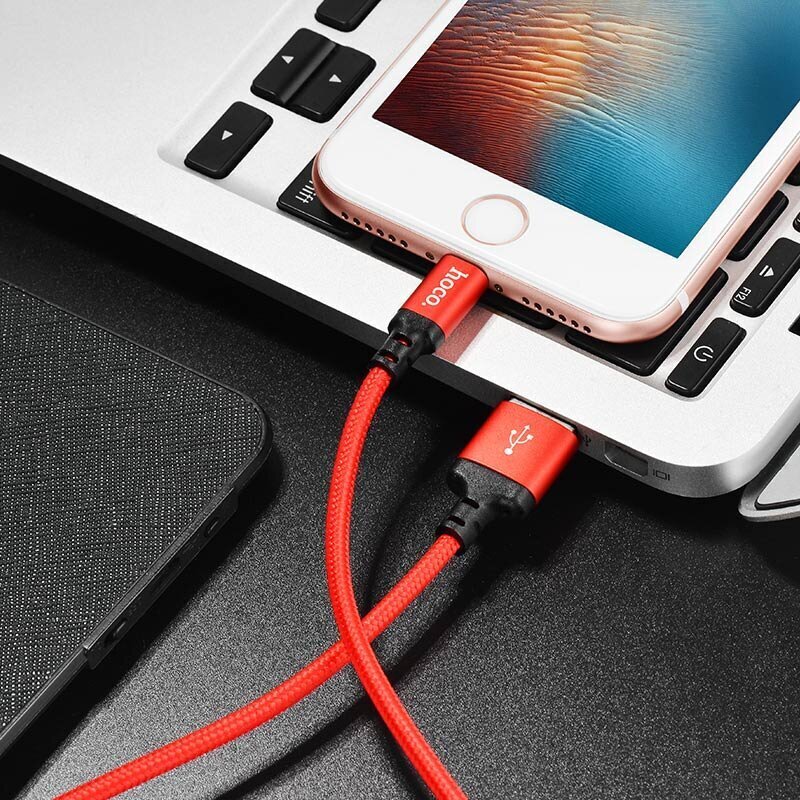 Hoco Premium Times Speed X14 Strong Lightning to USB Laidas 2m (MD818), Raudona цена и информация | Juhtmed ja kaablid | hansapost.ee