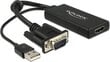 Delock 62668, VGA/HDMI цена и информация | Juhtmed ja kaablid | hansapost.ee