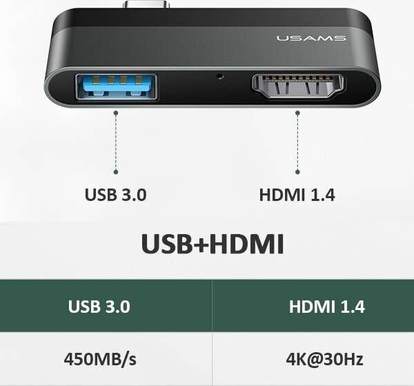 Usams US-SJ462 hind ja info | USB adapterid ja jagajad | hansapost.ee