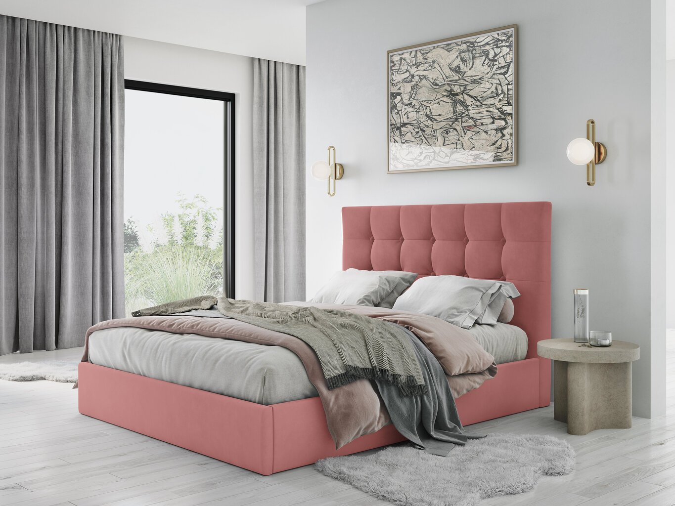 Voodi Micadoni Home Phaedra 180x200 cm, veluur, roosa hind ja info | Voodid | hansapost.ee