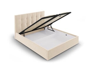 Кровать велюровая Micadoni Home Phaedra 160x200 см, бежевая kaina ir informacija | Кровати | hansapost.ee