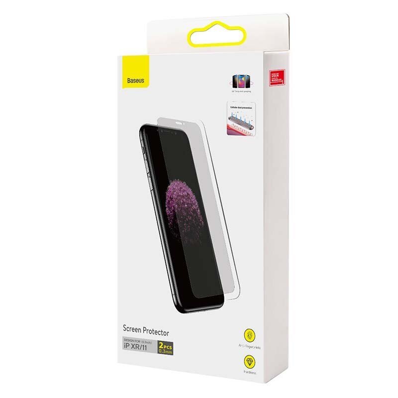 Baseus 0.3mm Screen Protector (2pcs pack) for iPhone XR/11 6.1 inch hind ja info | Ekraani kaitseklaasid ja kaitsekiled | hansapost.ee