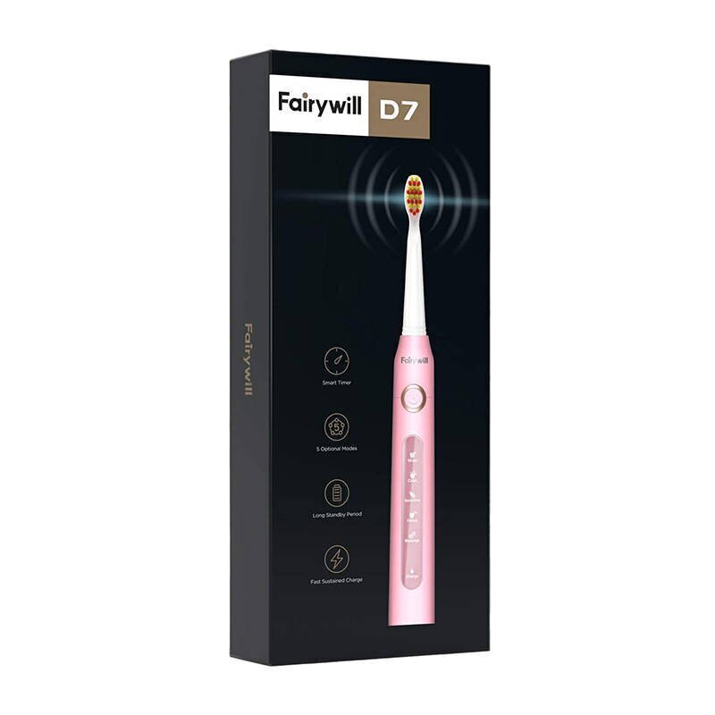 FairyWill Sonic toothbrush with head set 507 (pink) цена и информация | Elektrilised hambaharjad | hansapost.ee