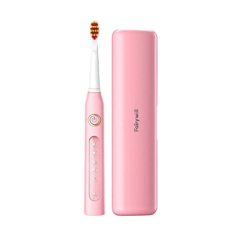 FairyWill Sonic toothbrush with head set and case FW-507 Plus (pink) цена и информация | Elektrilised hambaharjad | hansapost.ee