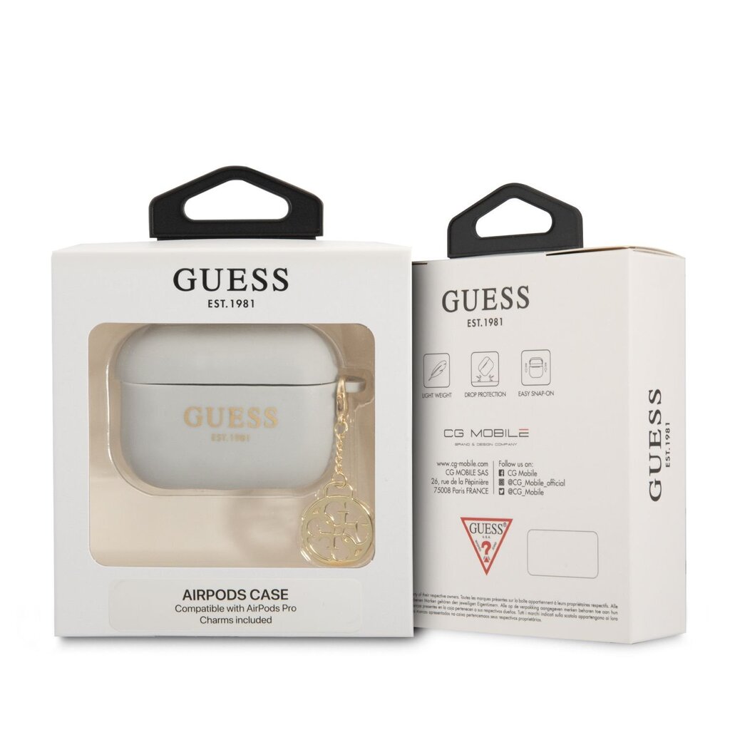 Guess 4G Charmsi silikoonümbris Airpods Pro jaoks, hall цена и информация | Kõrvaklapid | hansapost.ee