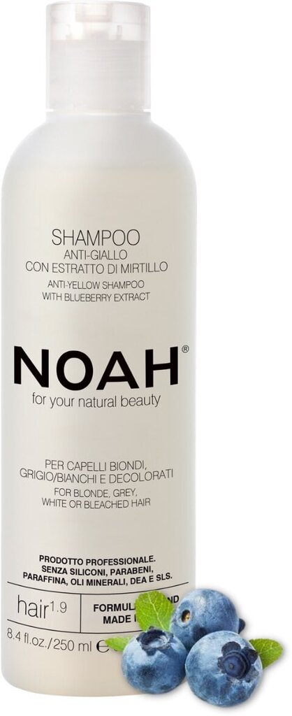 Šampoon blondidele, hallidele, valgetele, Naoh Anti-Yellow mustikaekstraktiga, 250 ml hind ja info | Šampoonid | hansapost.ee