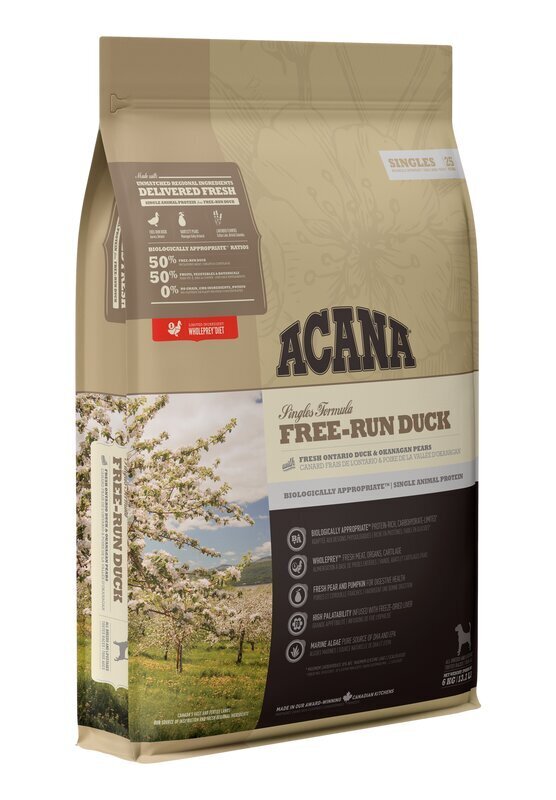 Acana Free-Run Duck kõikidele koeratõugudele, 11,4 kg hind ja info | Koerte kuivtoit ja krõbinad | hansapost.ee