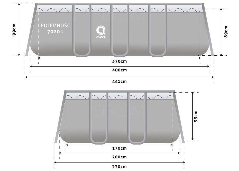 Aiabassein Avenli 400x200x99 cm hind ja info | Basseinid | hansapost.ee