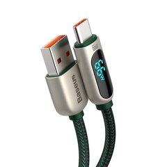 Baseus Display Cable USB to Type-C, 66W, 2m (green) цена и информация | Кабели для телефонов | hansapost.ee