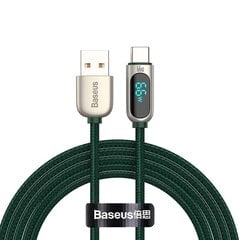 Baseus Display Cable USB to Type-C, 66W, 2m (green) цена и информация | Borofone 43757-uniw | hansapost.ee