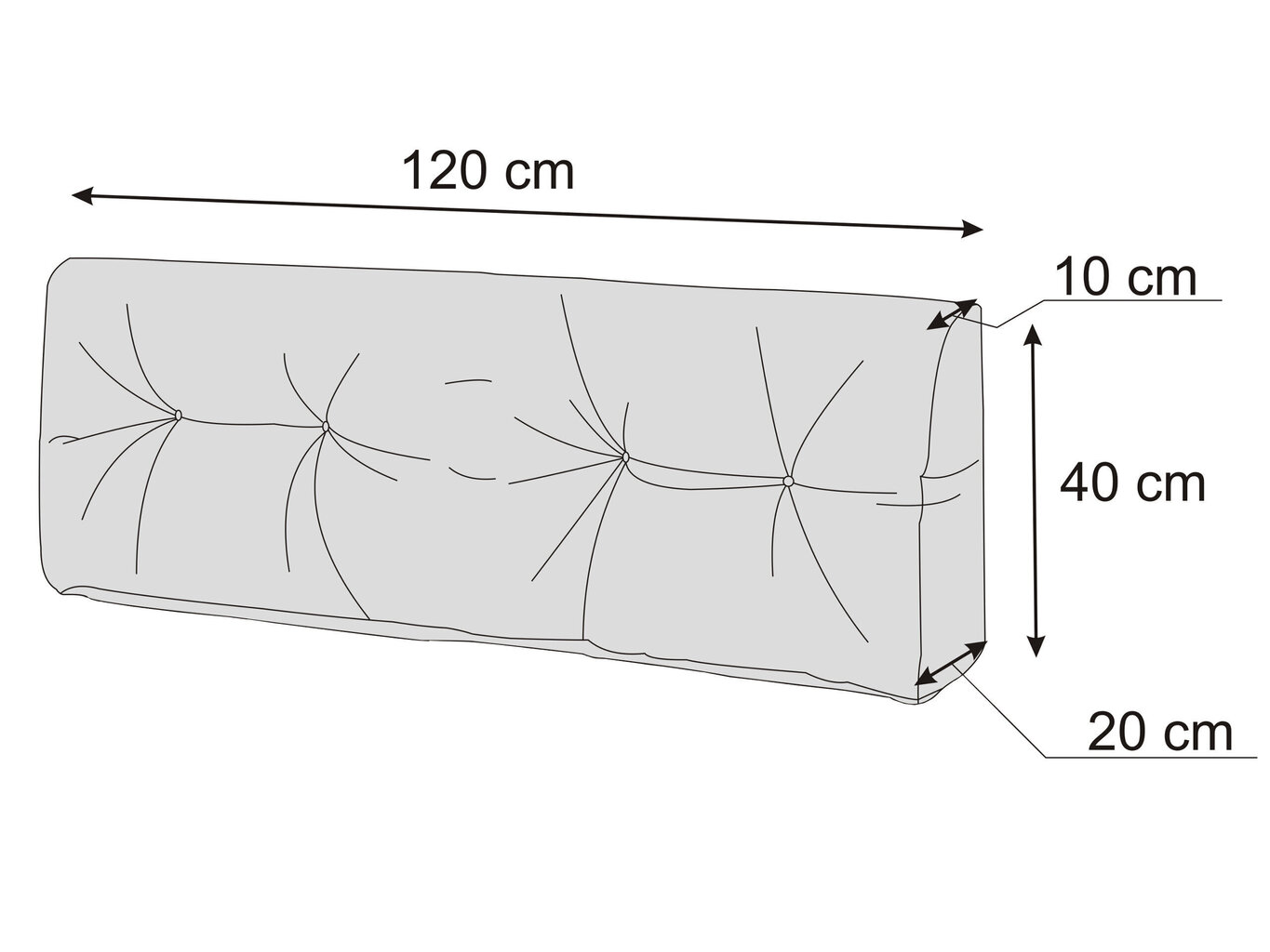 Seljatoe padi euroalusele Hobbygarden Leo 120x40cm, beež цена и информация | Toolipadjad ja toolikatted | hansapost.ee