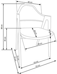 2 tooli komplekt Halmar K247, valge/tamm hind ja info | Köögitoolid, söögitoolid | hansapost.ee