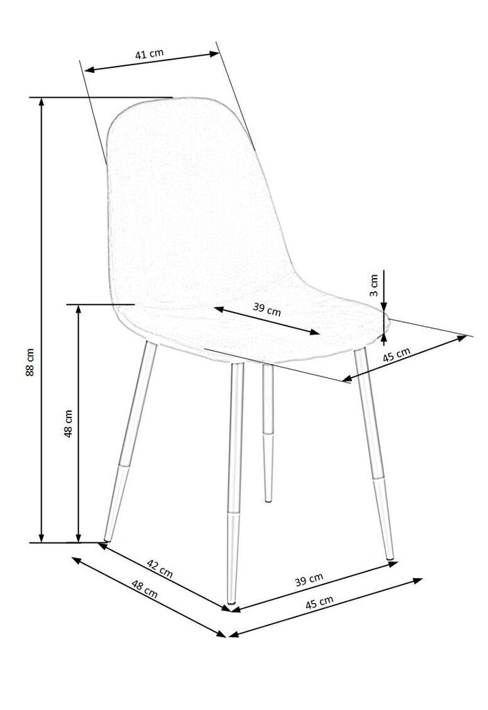 4 tooli komplekt Halmar K379, roheline hind ja info | Köögitoolid, söögitoolid | hansapost.ee