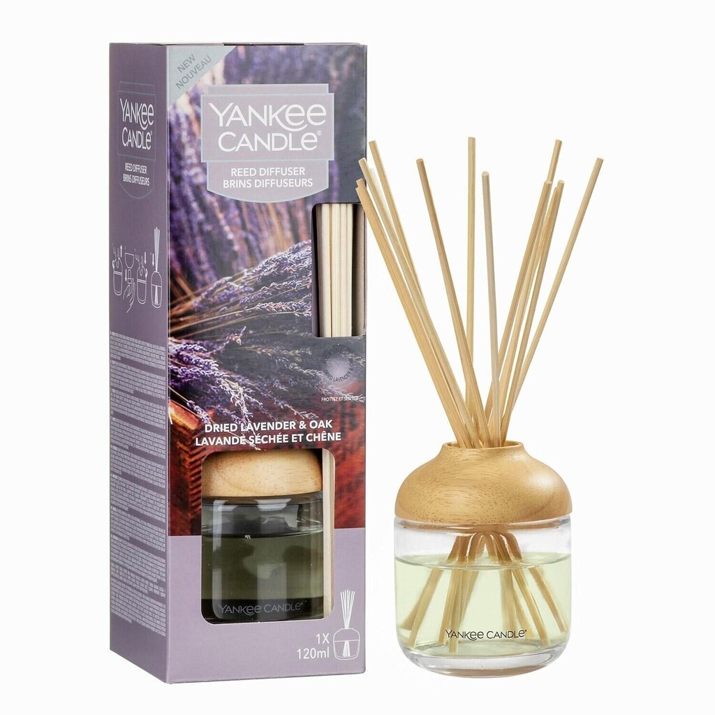 Kodulõhn pulkadega Yankee Candle Dried Lavender & Oak, 120 ml цена и информация | Lõhnapulgad ja kodulõhnastajad | hansapost.ee