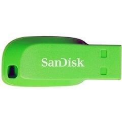 SanDisk Cruzer Blade 64GB Electric Green; EAN: 619659146955 цена и информация | USB накопители | hansapost.ee