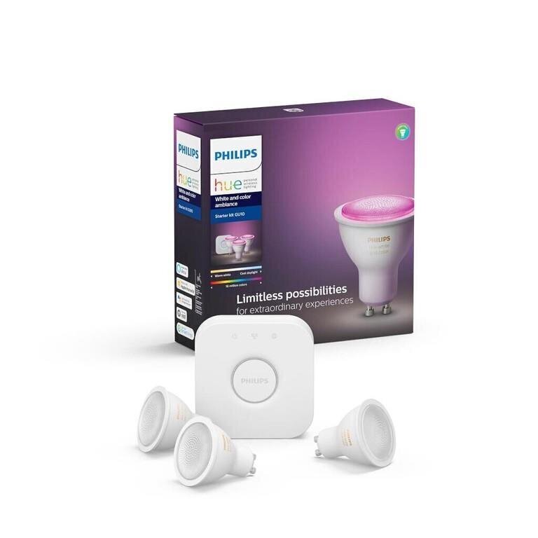 Nutivalgusti Philips Hue White and colour ambience Stardikomplekt GU10 цена и информация | Lambipirnid ja LED-pirnid | hansapost.ee