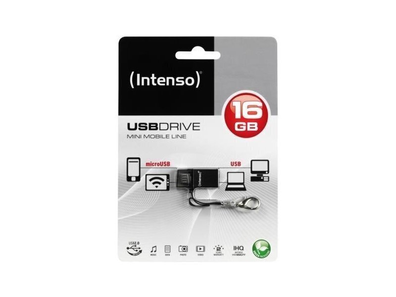 Mälupulk Intenso 16GB, Micro USB 2.0, 3524470 hind ja info | Mälupulgad | hansapost.ee