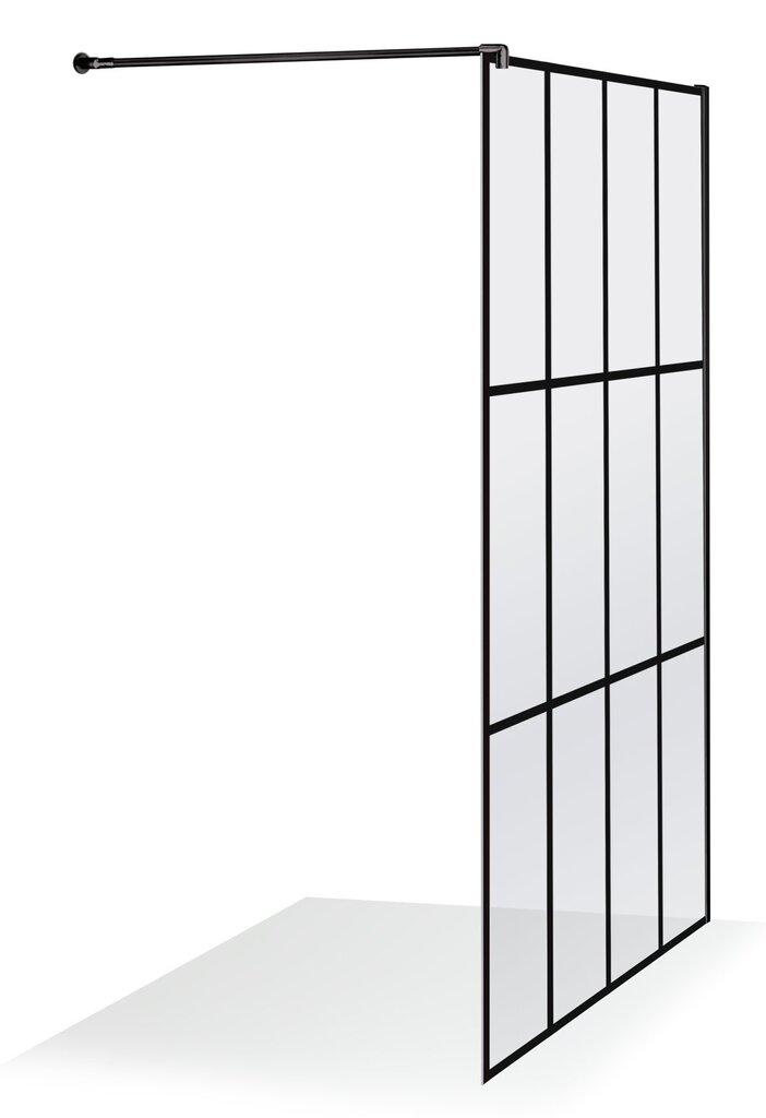 Tööstusstiilis dušisein Brasta Glass Ema Nero Cube 1092 x 2000 mm цена и информация | Dušiseinad ja dušiuksed | hansapost.ee