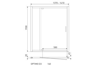 Dušiuks, nišši paigaldatav Kerra Optimo D3140G, Grafiit цена и информация | Душевые двери и стены | hansapost.ee