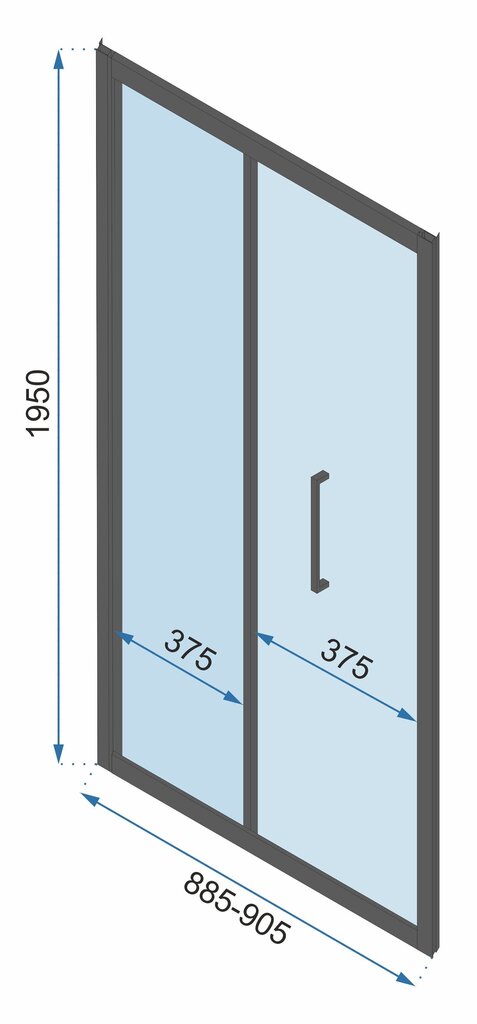 Dušiuks REA Rapid Fold black mat 70,80,90,100 cm hind ja info | Dušiseinad ja dušiuksed | hansapost.ee