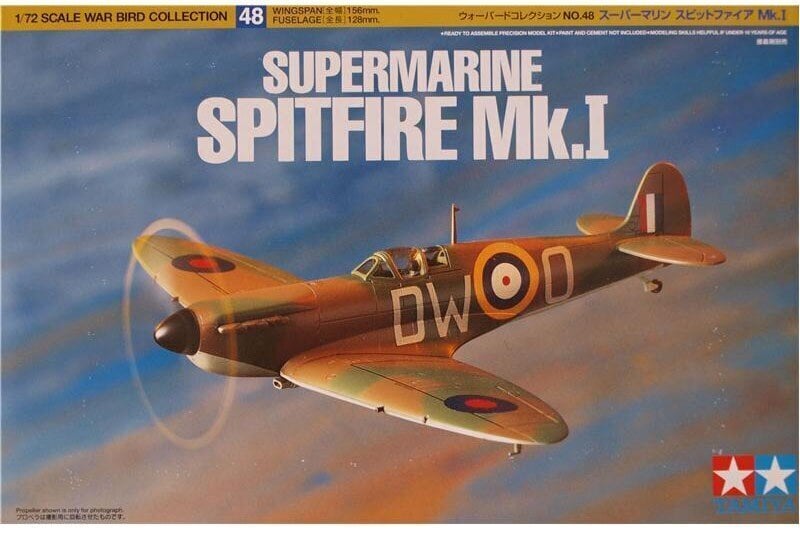 Tamiya - Supermarine Spitfire Mk.I, 1/72, 60748 hind ja info | Klotsid ja konstruktorid | hansapost.ee