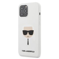 Чехол Karl Lagerfeld для iPhone 12 / 12 Pro 6,1" KLHCP12MSLKHWH white hard case Silicone Karl's Head цена и информация | Чехлы для телефонов | hansapost.ee