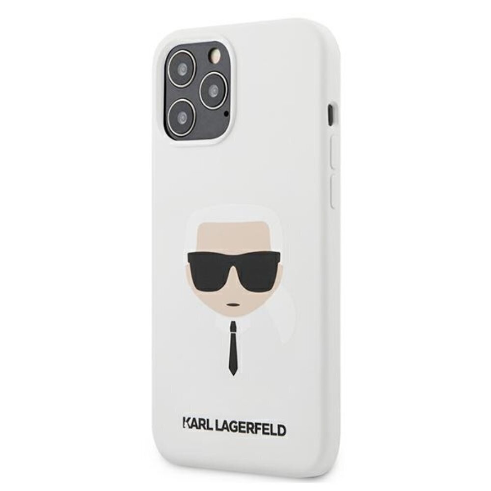 Karl Lagerfeld case for iPhone 12 / 12 Pro 6,1" KLHCP12MSLKHWH white hard case Silicone Karl's Head hind ja info | Telefonide kaitsekaaned ja -ümbrised | hansapost.ee