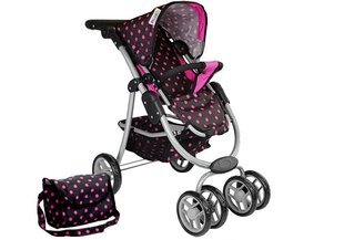 Детская кукольная коляска 2in1, черная с розовым цена и информация | Игрушки для девочек | hansapost.ee