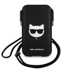 Karl Lagerfeld Choupette Head Saffiano PU Pouch L Black hind ja info | Telefonide kaitsekaaned ja -ümbrised | hansapost.ee