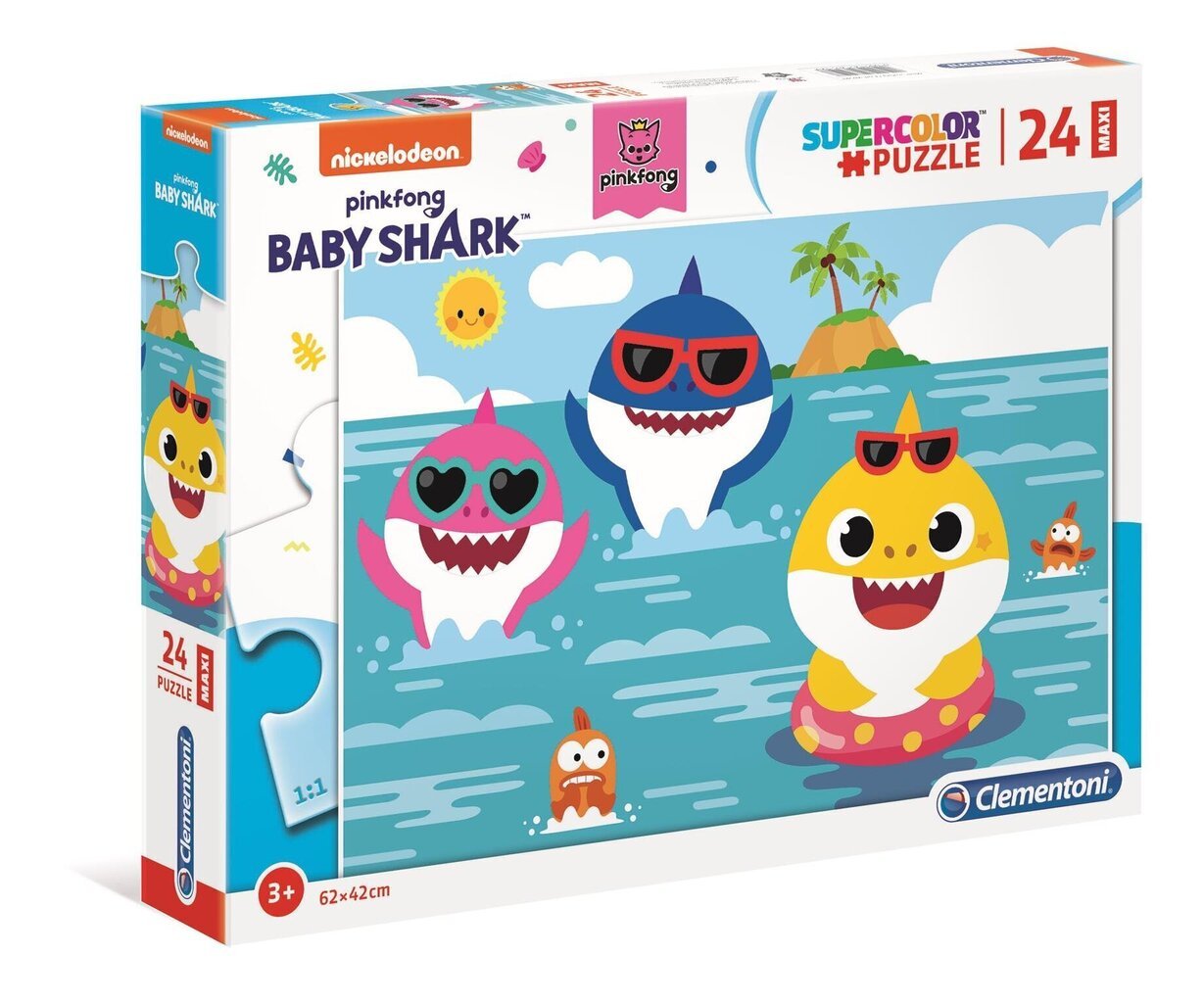 Clementoni pusle Baby Shark Maxi, 24 tk цена и информация | Pusled lastele ja täiskasvanutele | hansapost.ee