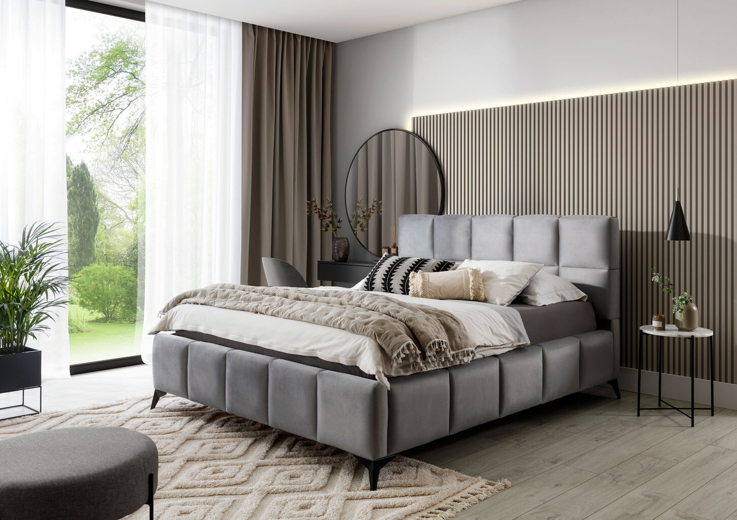 Voodi NORE Mist, 160x200 cm, hall hind ja info | Voodid | hansapost.ee