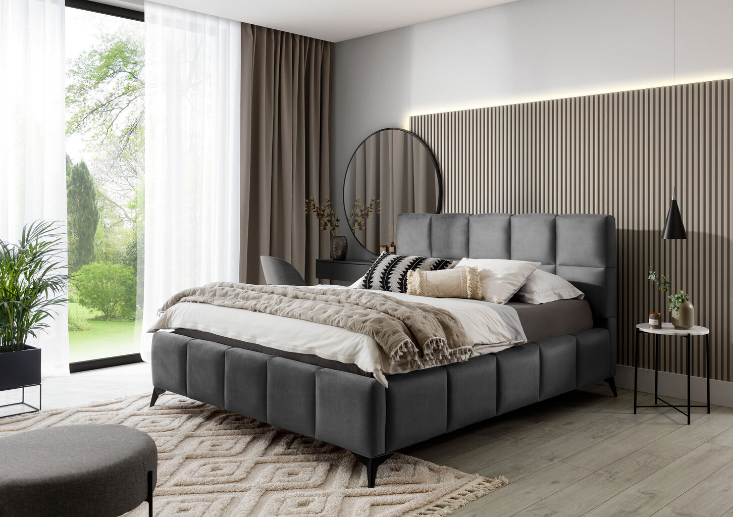 Voodi NORE Mist, 140x200 cm, hall hind ja info | Voodid | hansapost.ee