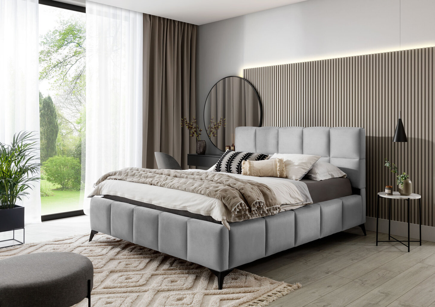 Voodi NORE Mist, 140x200 cm, hall hind ja info | Voodid | hansapost.ee