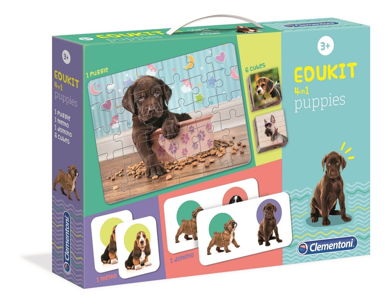 Arendavate mängude komplekt Clementoni Edukit 4in1 - Puppies, 18071 hind ja info | Lauamängud ja mõistatused perele | hansapost.ee