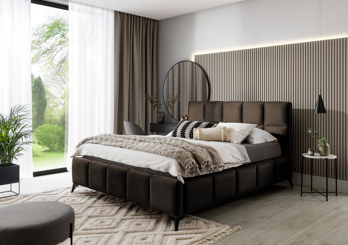 Voodi NORE Mist, 140x200 cm, pruun hind ja info | Voodid | hansapost.ee